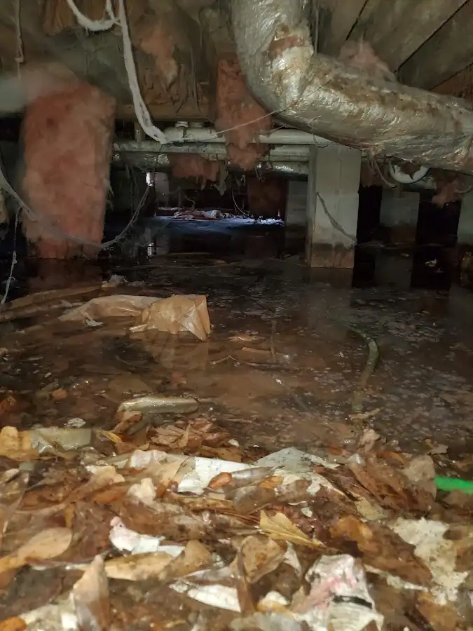 Crawl space flood assessment for Commercial Water Damage Restoration in Kennebunk