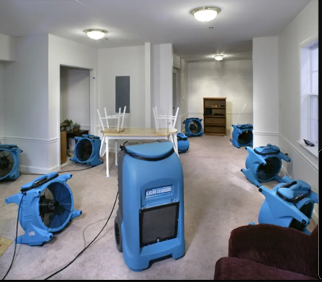 Air movers and dehumidifier setup for Water Extraction & Removal in Kennebunk